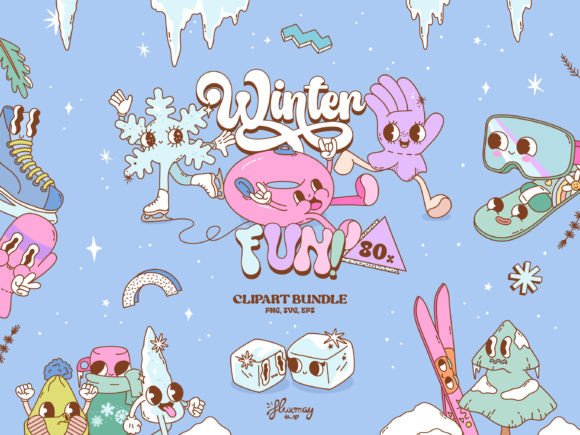 Download Retro Winter Sports Mascots Bundle - Premium Resources