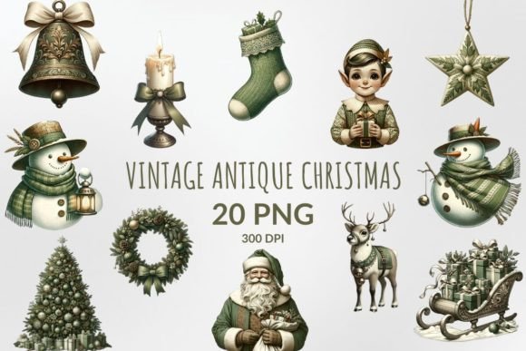 Download Watercolor Vintage Christmas Sublimation - Premium Bundle