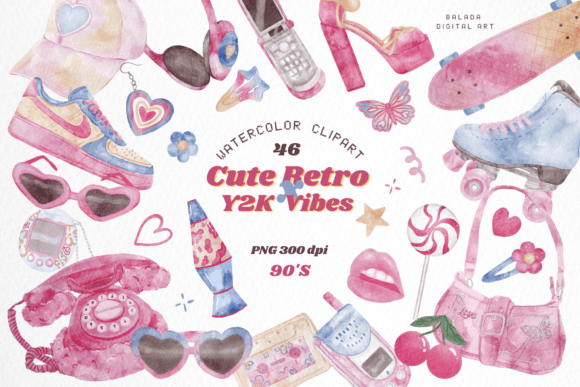 Download Y2K Retro Valentines Clipart Bundle - Premium Resources