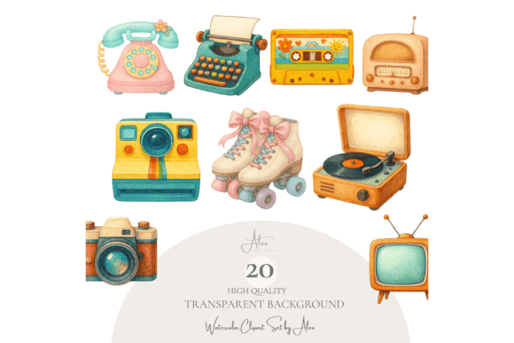 Download Retro Clipart PNG Bundle - Premium Resources