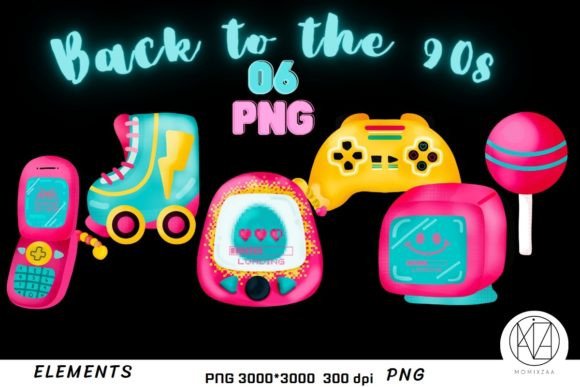 Download Retro Elements of 90's Vintage - Retro elements Collection